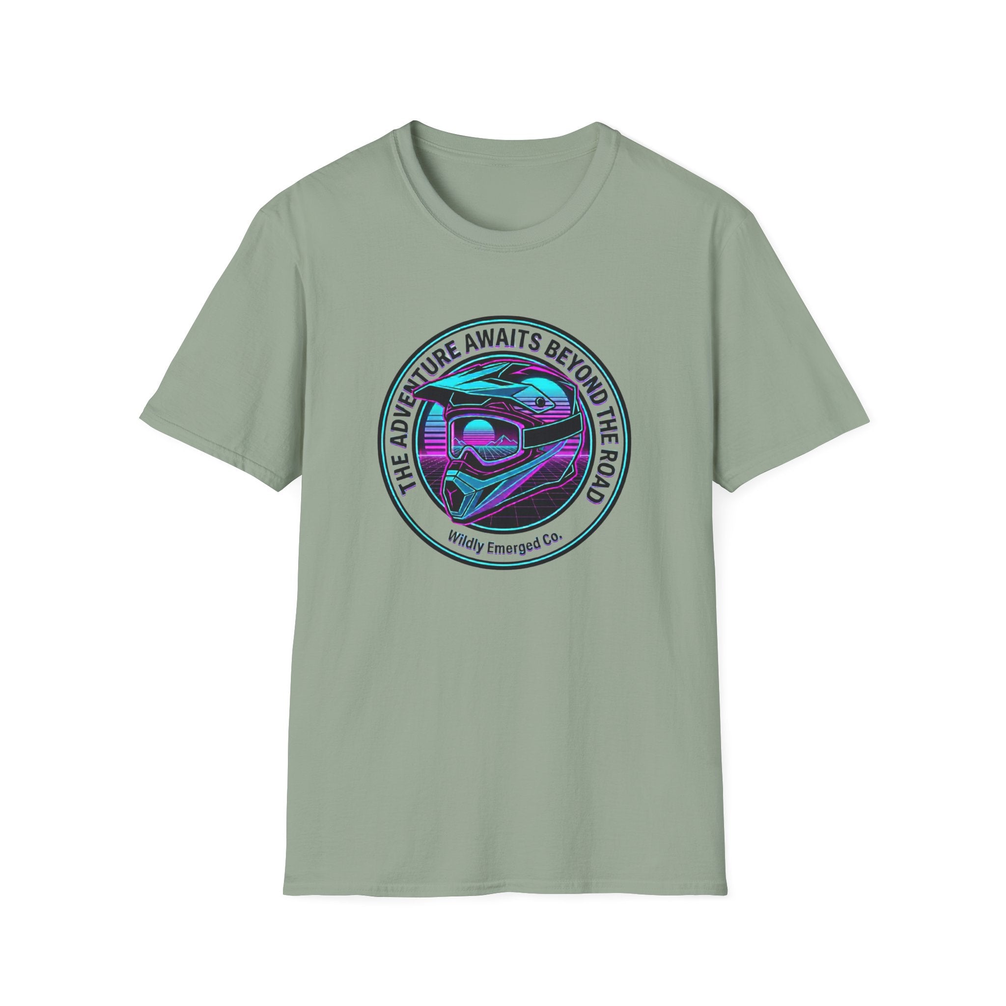 Adventure Helmet— "The Adventure Awaits Beyond the Road" Motorcycle Tee
