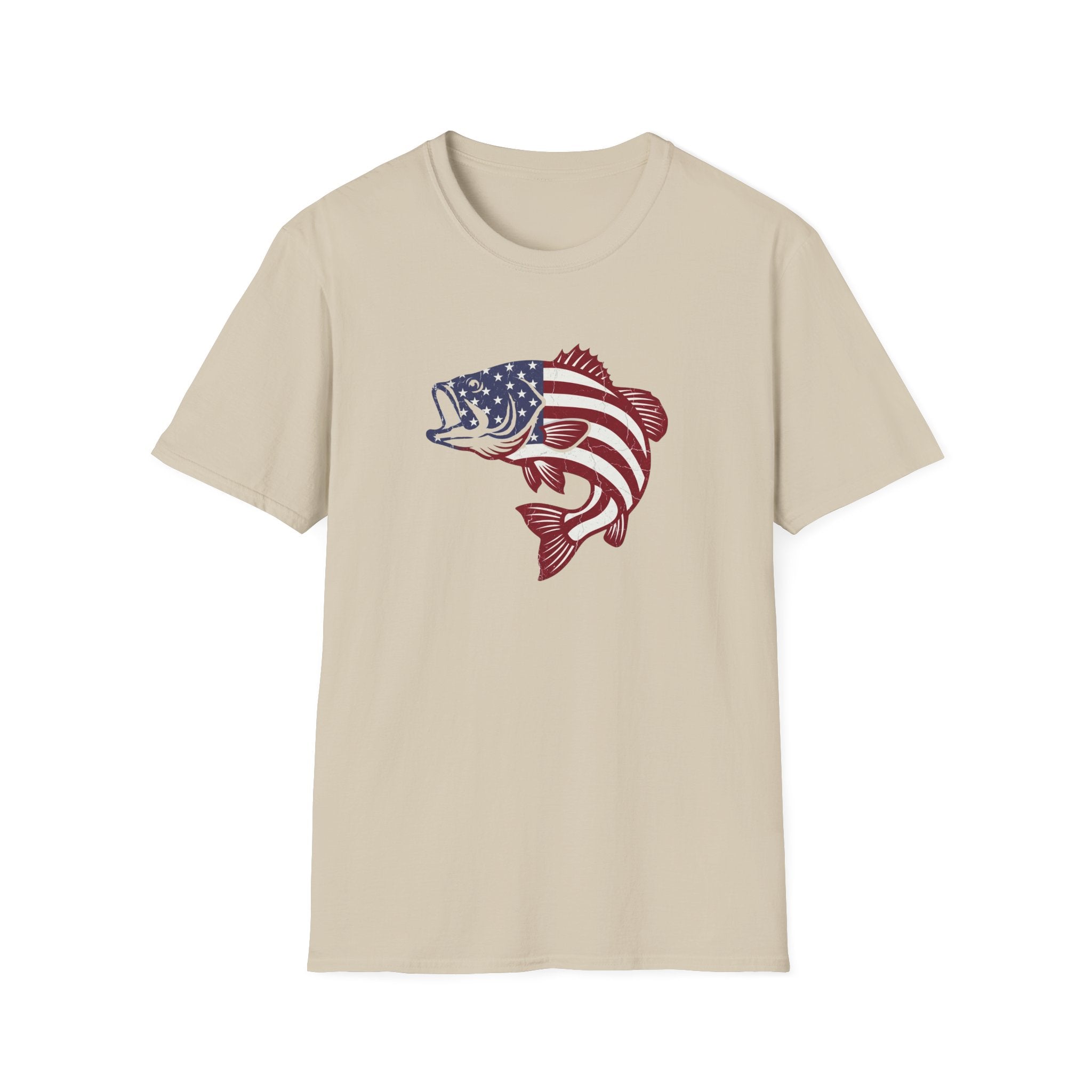 Patriotic Bass — American Flag Fish Tee
