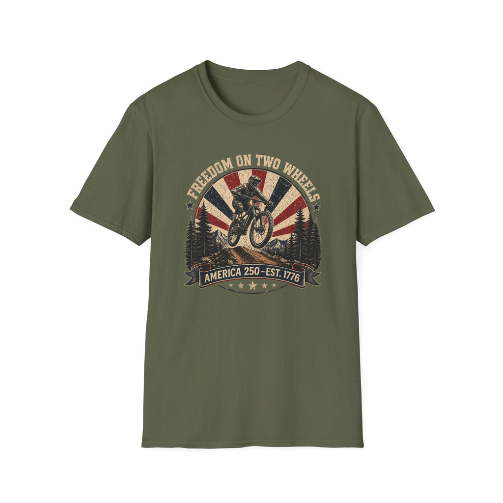 Freedom on Two Wheels Motorcycle — Vintage Rider Graphic Tee