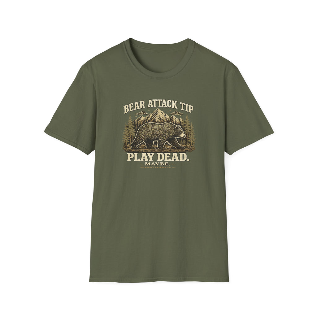 Bear Attack Tip — “Play Dead. Maybe.” Outdoor Hiking Shirt