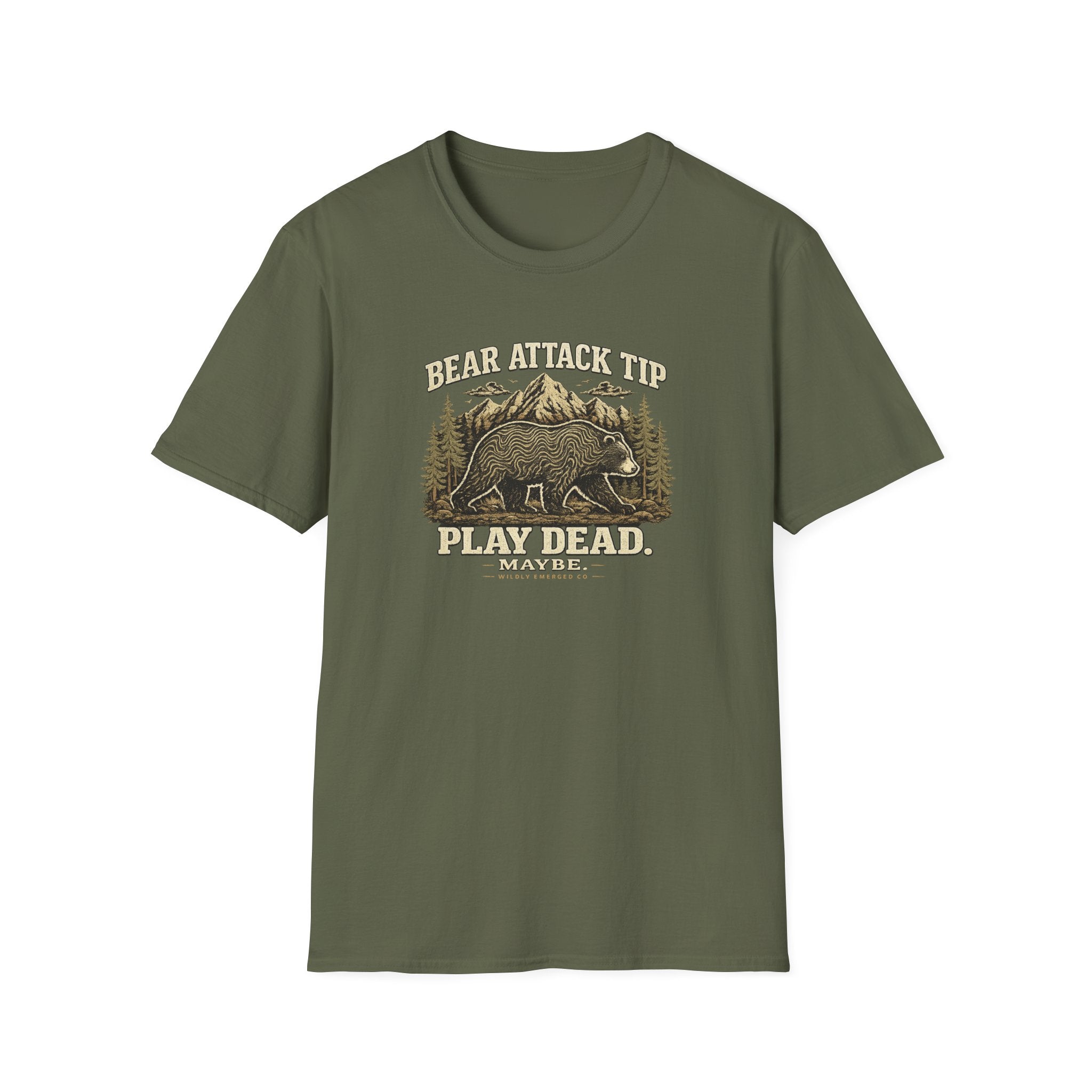 Bear Attack Tip — “Play Dead. Maybe.” Outdoor Hiking Shirt