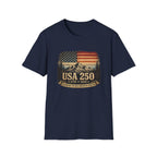 USA 250 Anniversary — Vintage American Flag & Mountain Design (1776–2026)
