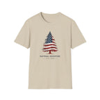 American Flag Pine Tree — "National Adventure" Patriotic Graphic Tee