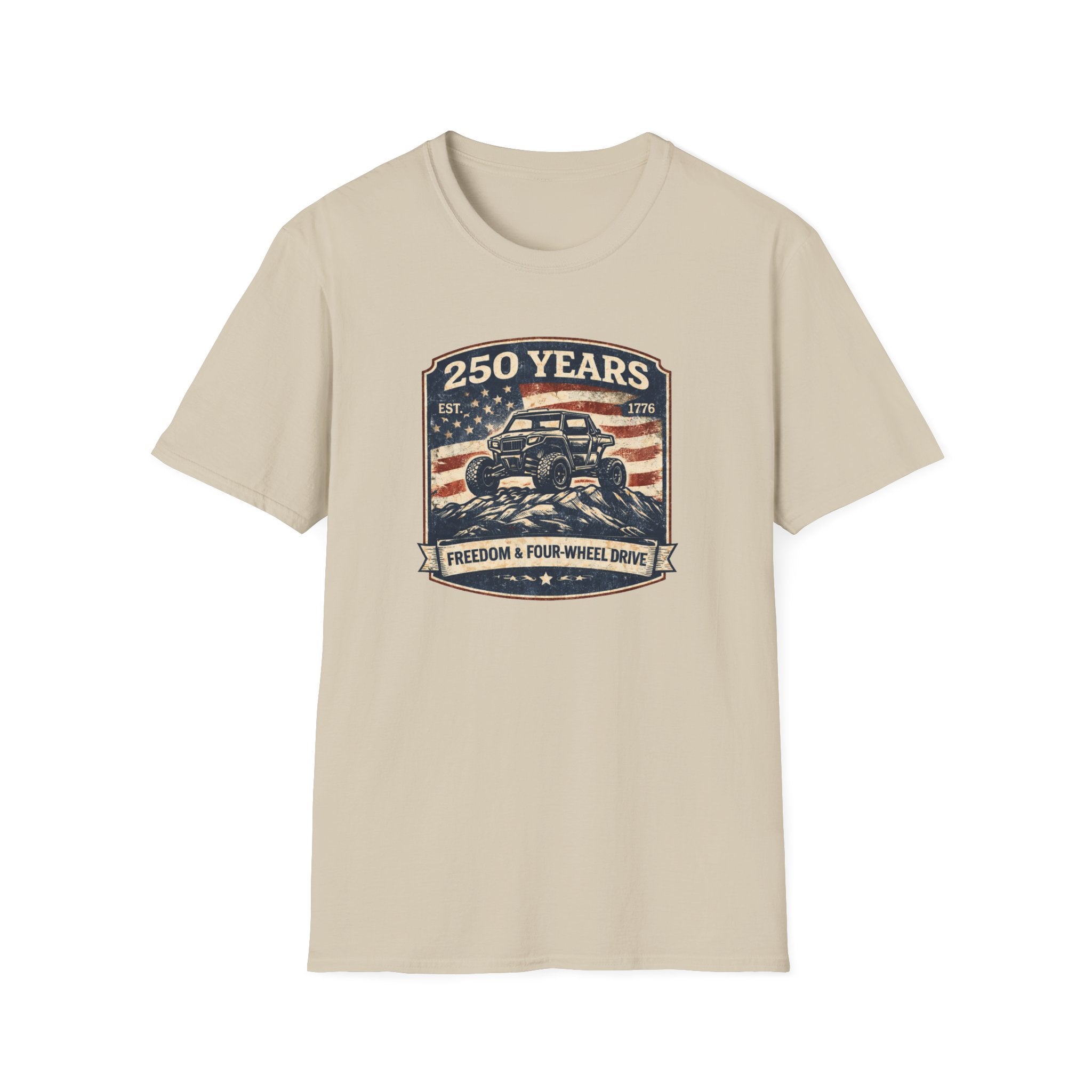 250 Years Patriotic — Freedom & Four-Wheel Drive Vintage USA Tee