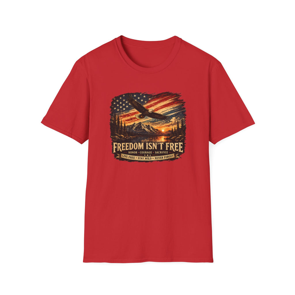 Freedom Isn't Free — American Flag Eagle Veteran Tribute Tee