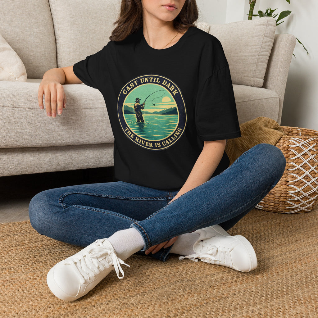 "Cast Until Dark" Vintage River Angler Tee