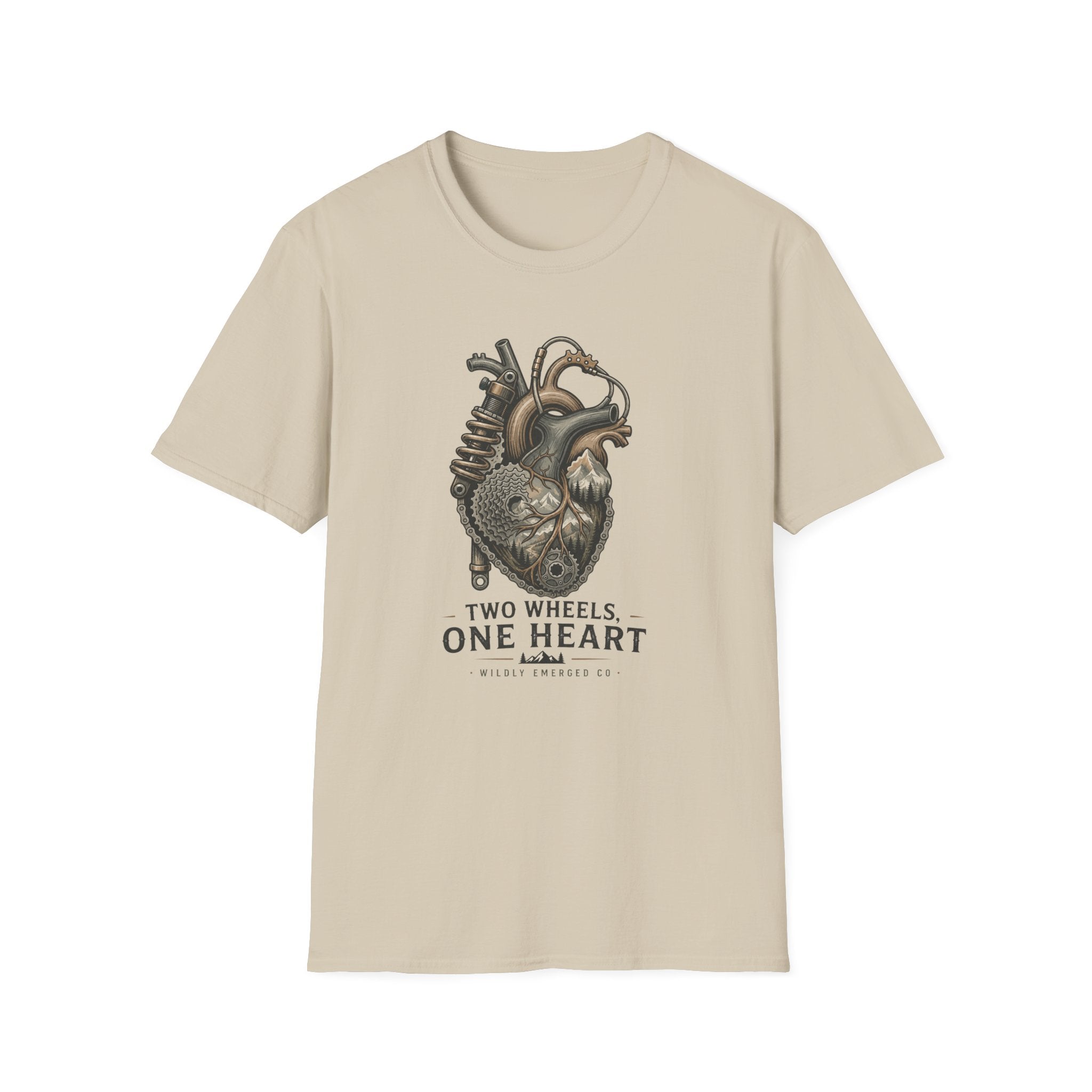 Motorcycle Heart — "Two Wheels, One Heart" Vintage Bike Tee
