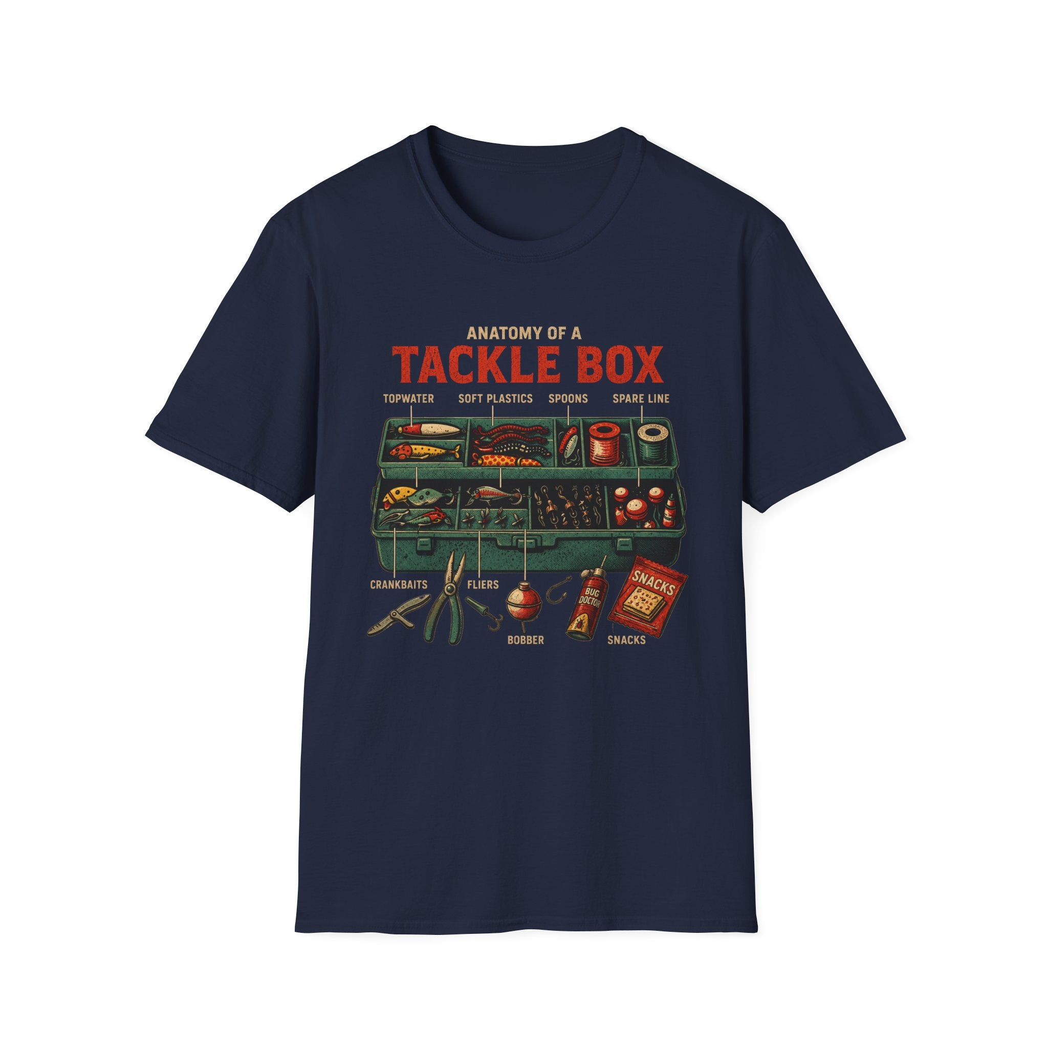 'Anatomy of a Tackle Box' Fishing Gear Graphic Tee