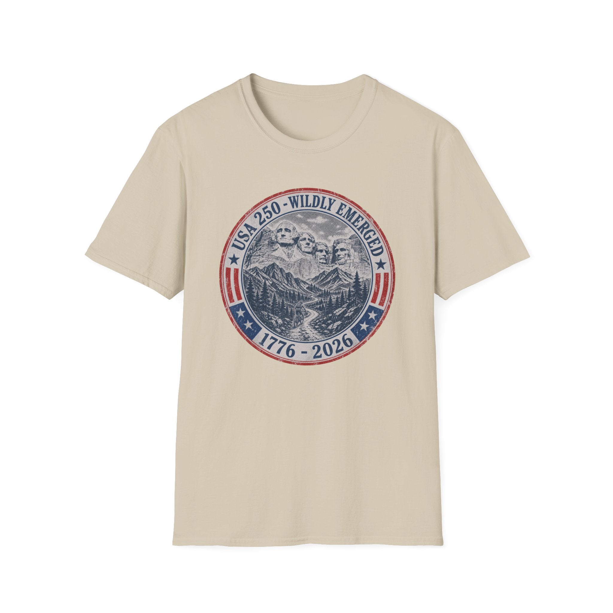 USA 250th - Mount Rushmore Mountain Biking Tee