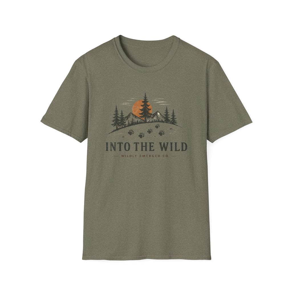 Into The Wild — Mountain Sunset Paw Print Tee