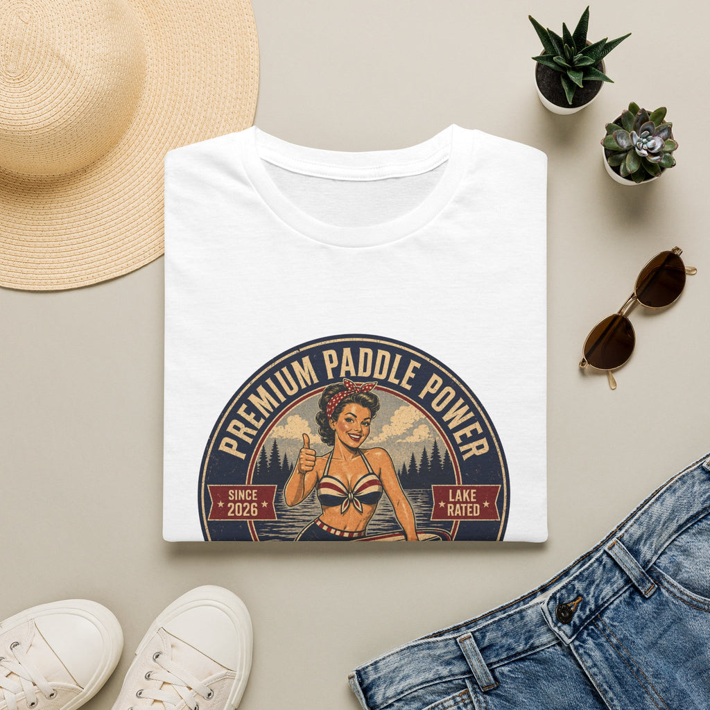 Paddle Power — Vintage Lake Rated Paddleboarding Graphic Tee