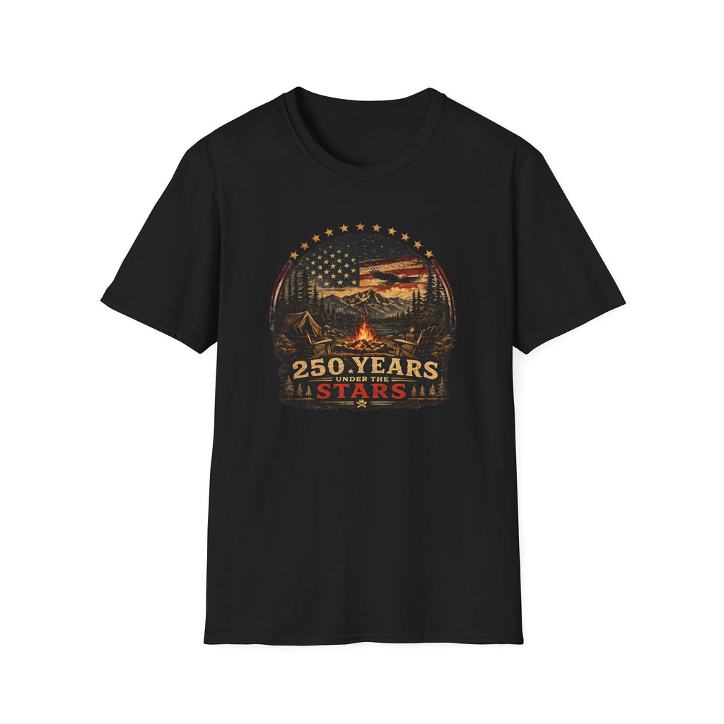 250 Years All Stars Vintage American Camping Flag Tee