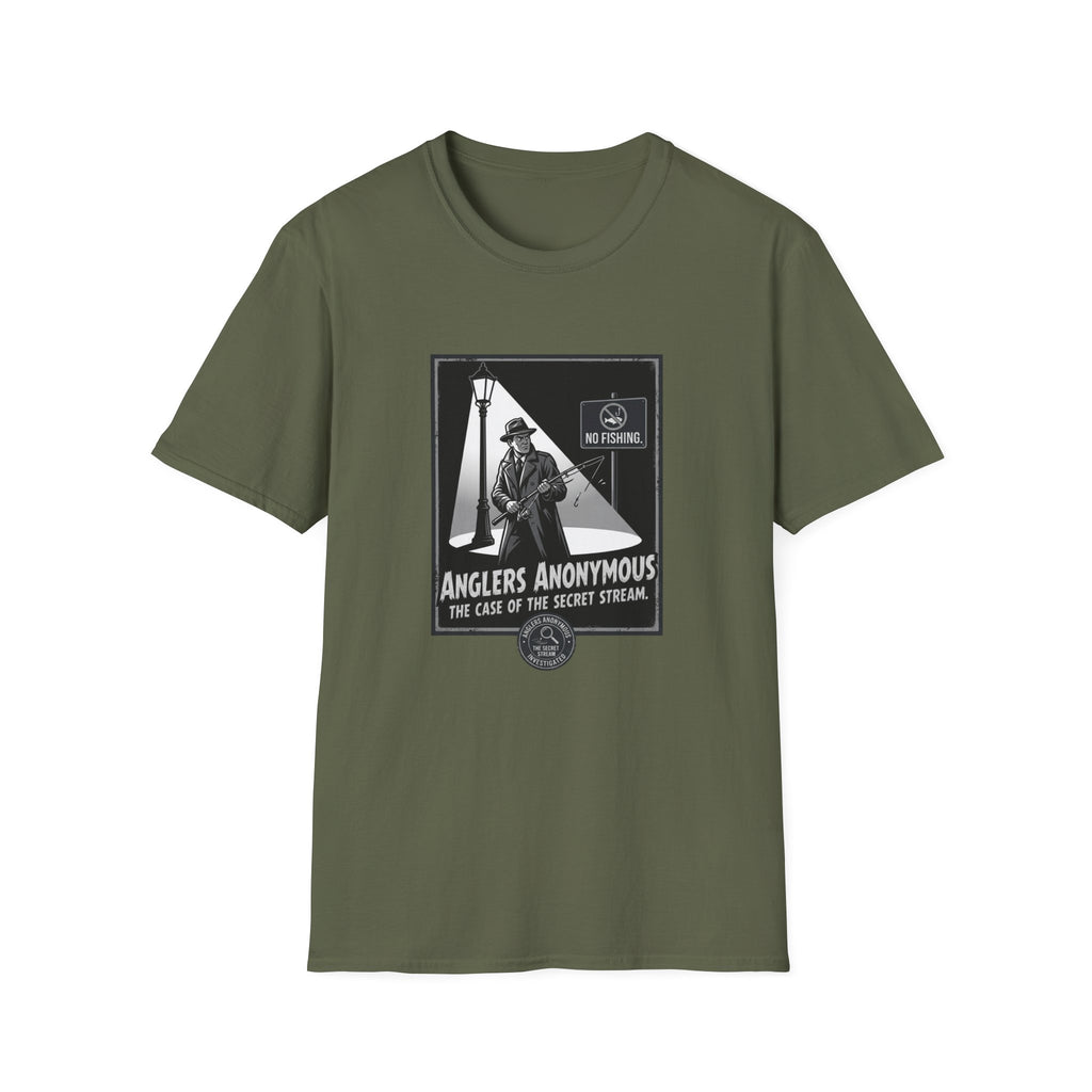 Anglers Anonymous Graphic — "No Fishing" Noir Detective Design