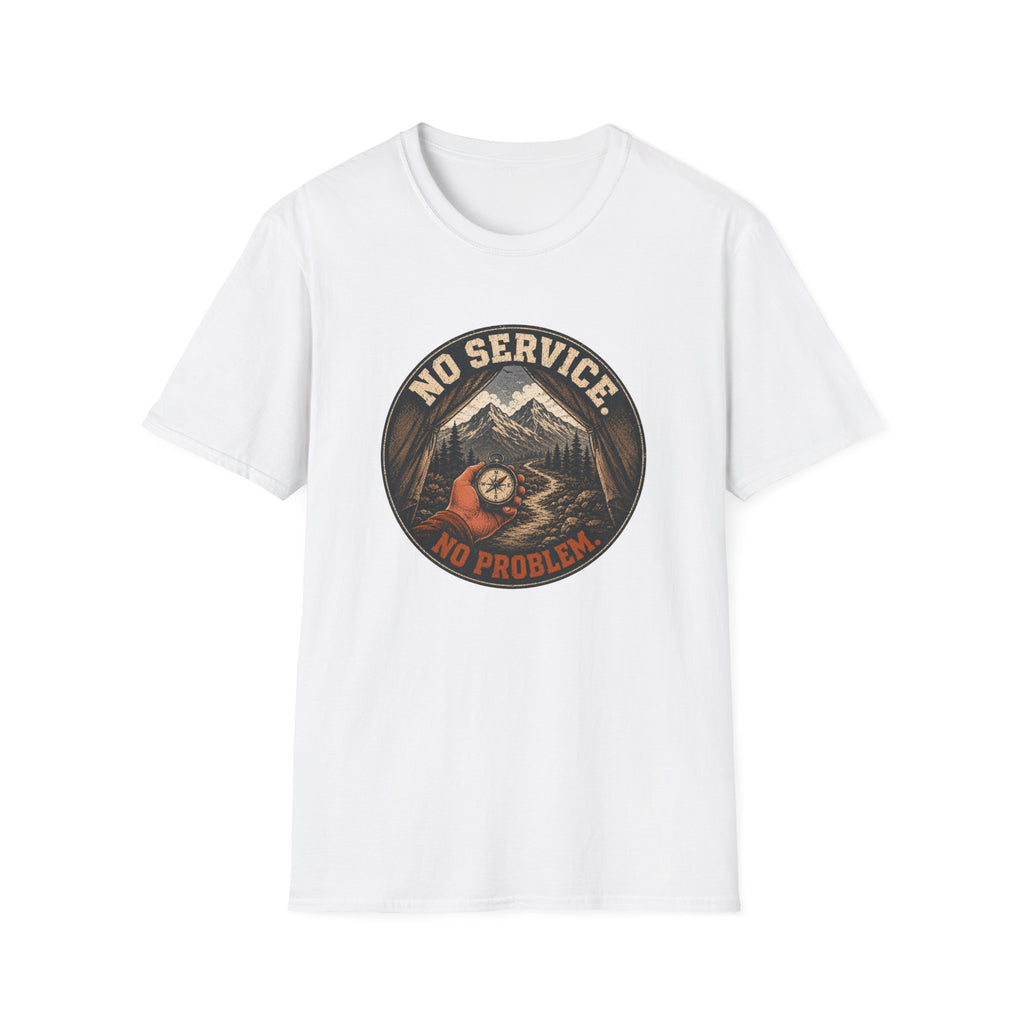 No Service No Problem — Adventure Compass Mountain Graphic Tee