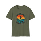 Paddle More Worry Less — Retro Sunset Stand Up Paddleboard Tee