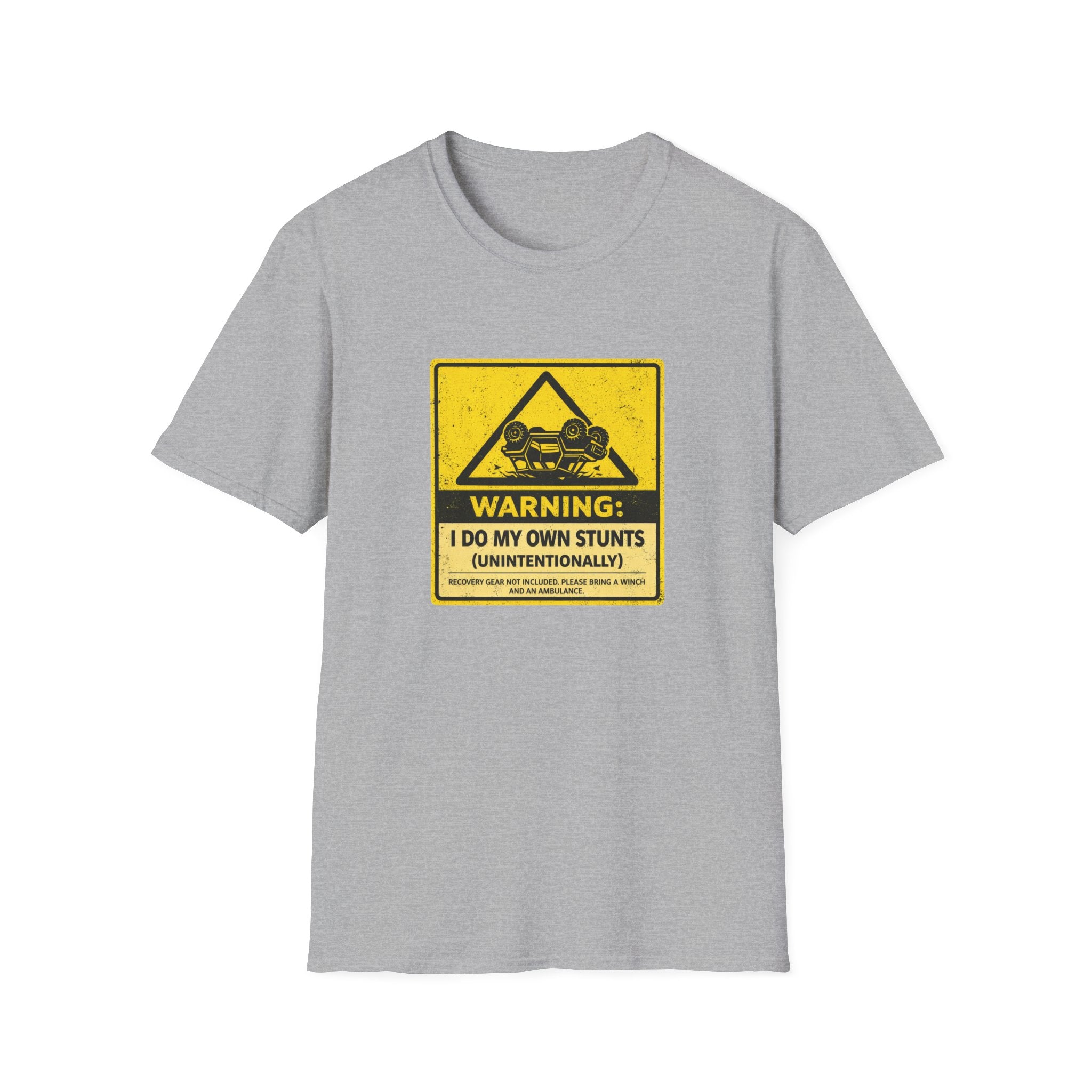 "Warning: I Do My Own Stunts (Unintentionally)" Vintage Warning Sign