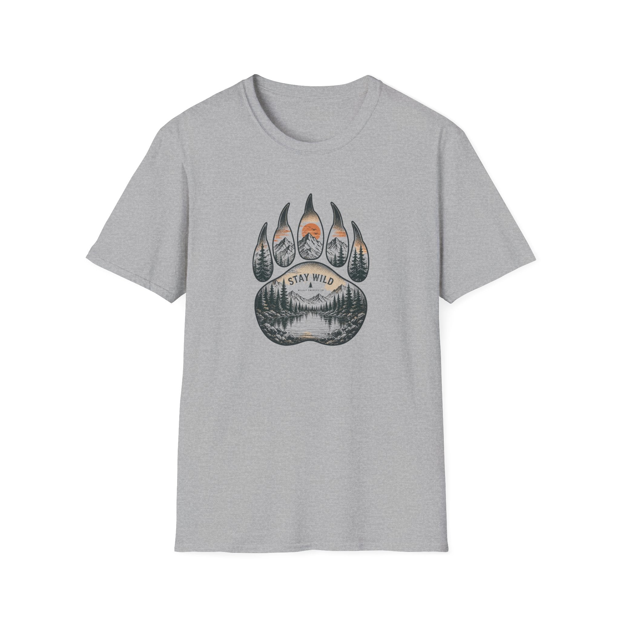 Stay Wild Bear Paw — Nature Scenic Graphic Tee