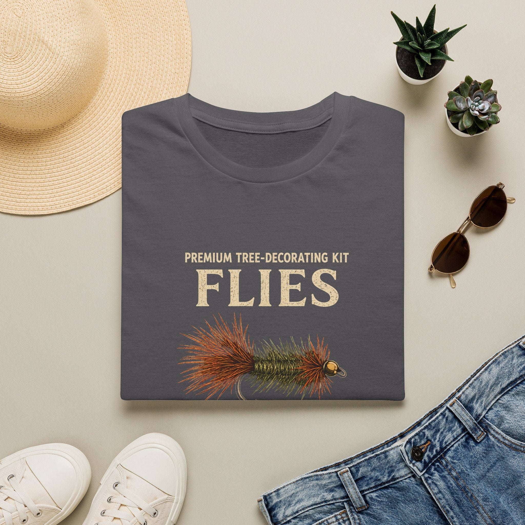"Premium Tree-Decorating Kit: Flies" Funny Fishing Fly Shirt