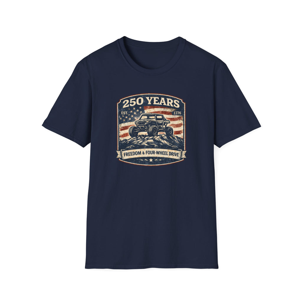 250 Years Patriotic — Freedom & Four-Wheel Drive Vintage USA Tee