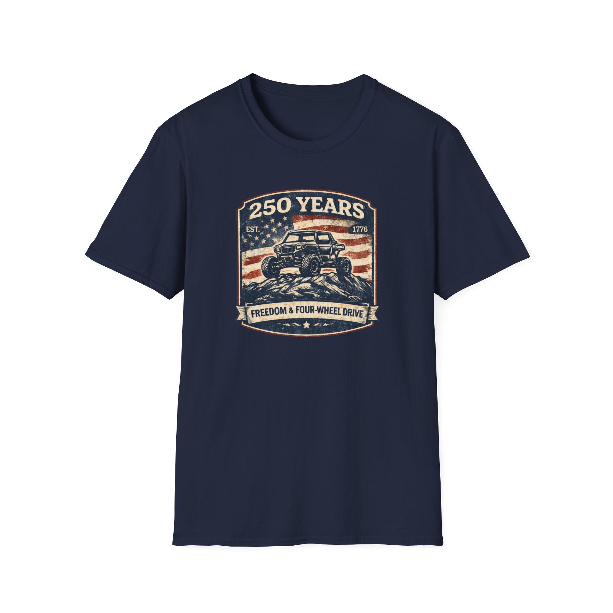 250 Years Patriotic — Freedom & Four-Wheel Drive Vintage USA Tee