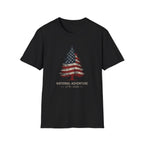 American Flag Pine Tree — "National Adventure" Patriotic Graphic Tee