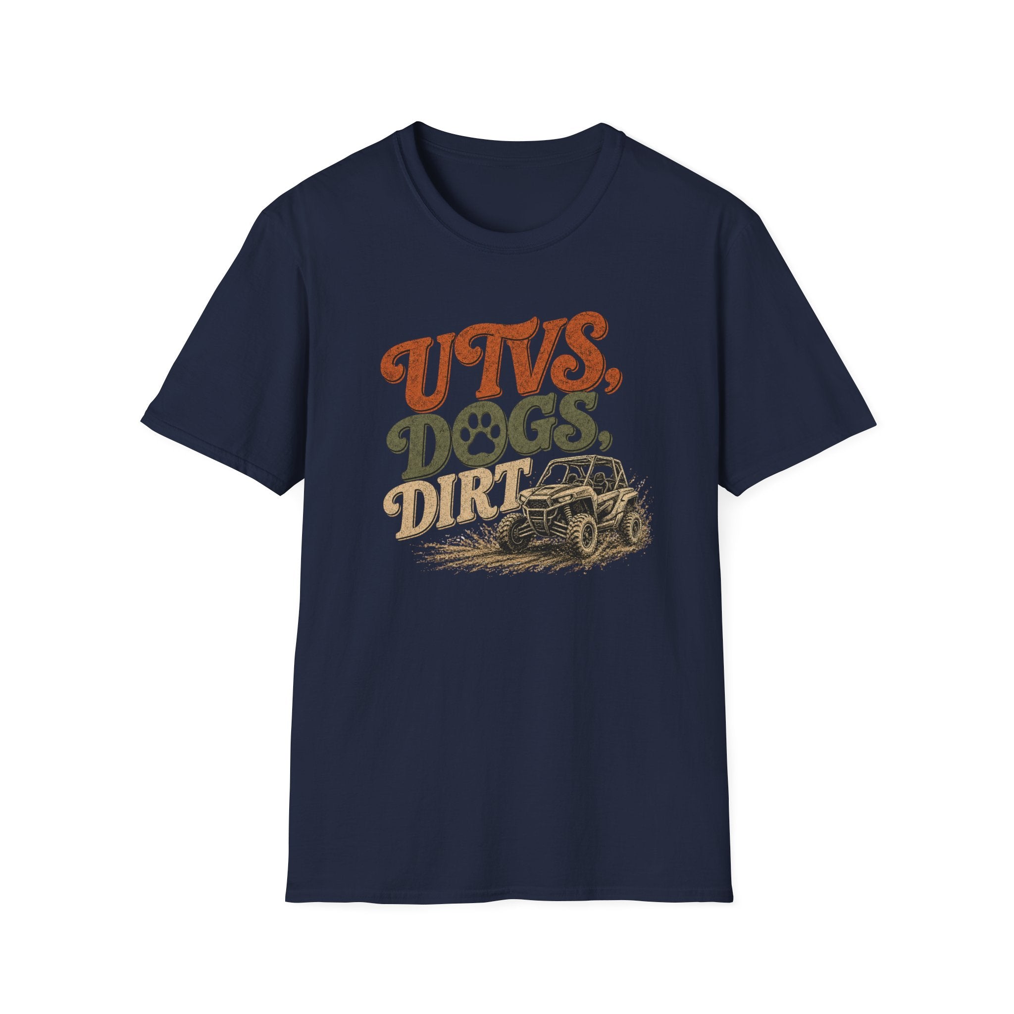 UTVs, Dogs, Dirt Graphic T-Shirt — Off-Road Adventure Tee