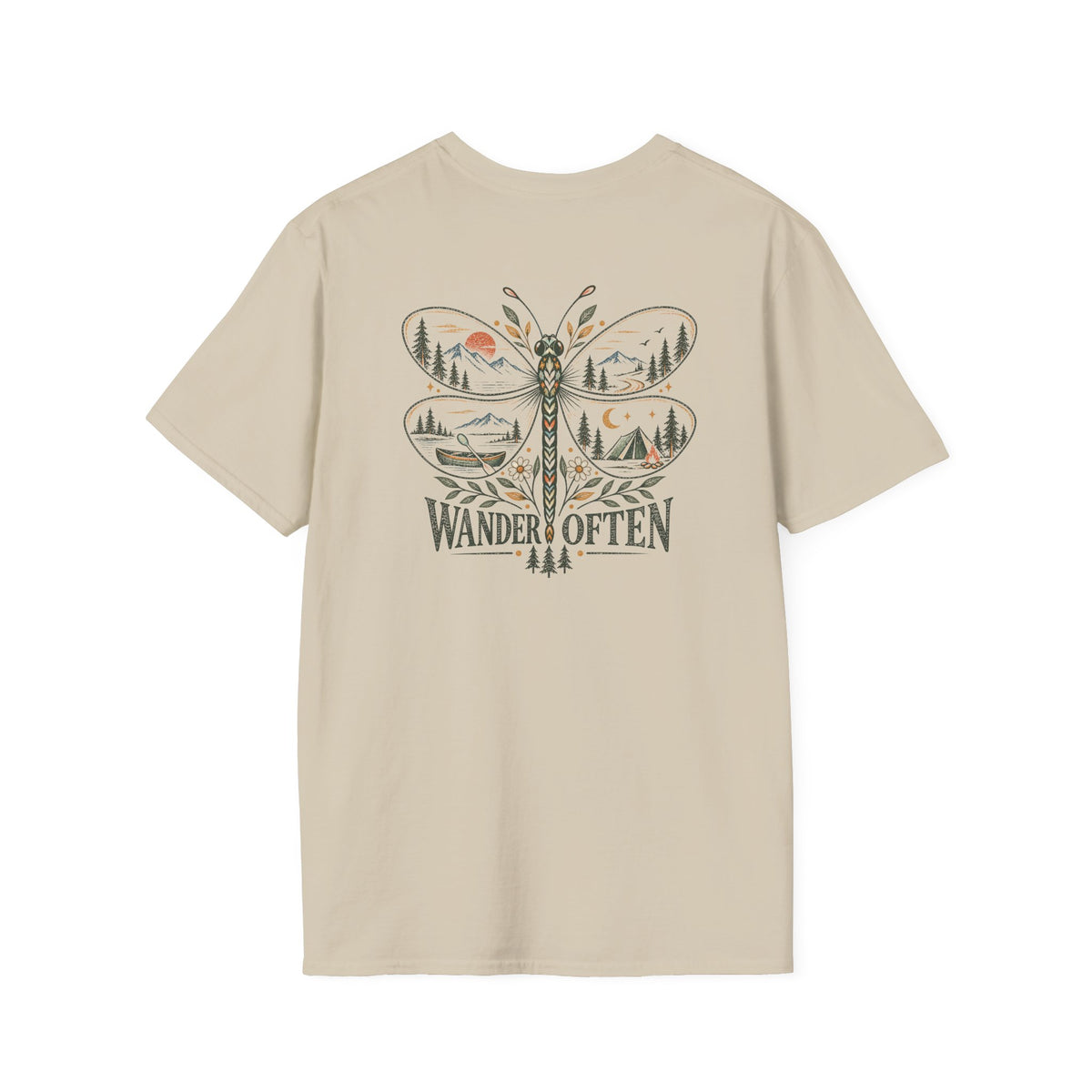 Wander Often Dragonfly – Nature Adventure Graphic T-Shirt