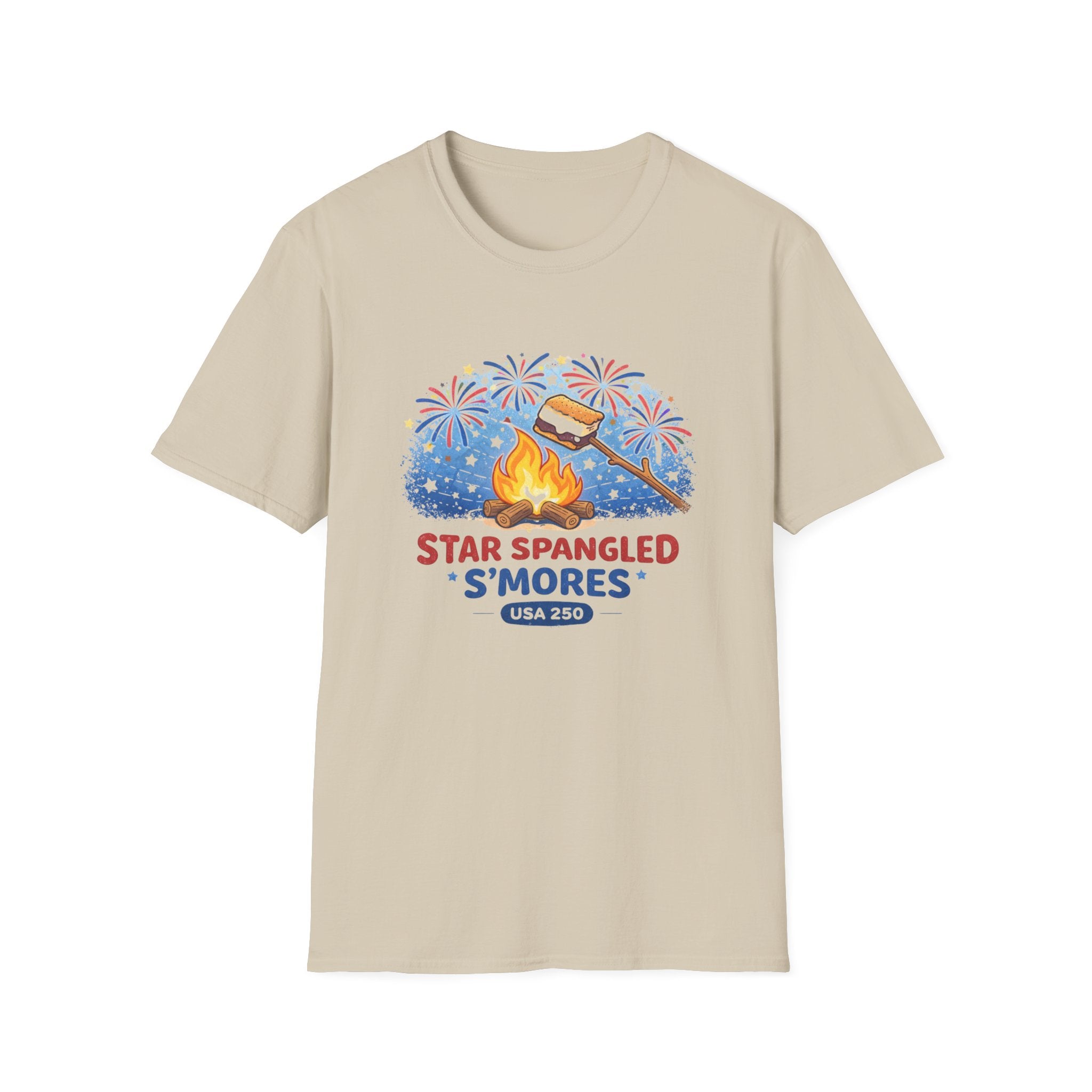 Star Spangled S'mores Campfire Tee (Fourth of July BBQ Patriotic Fireworks)