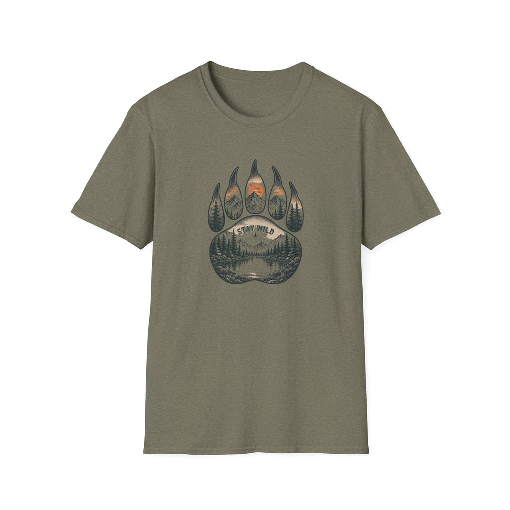 Stay Wild Bear Paw — Nature Scenic Graphic Tee