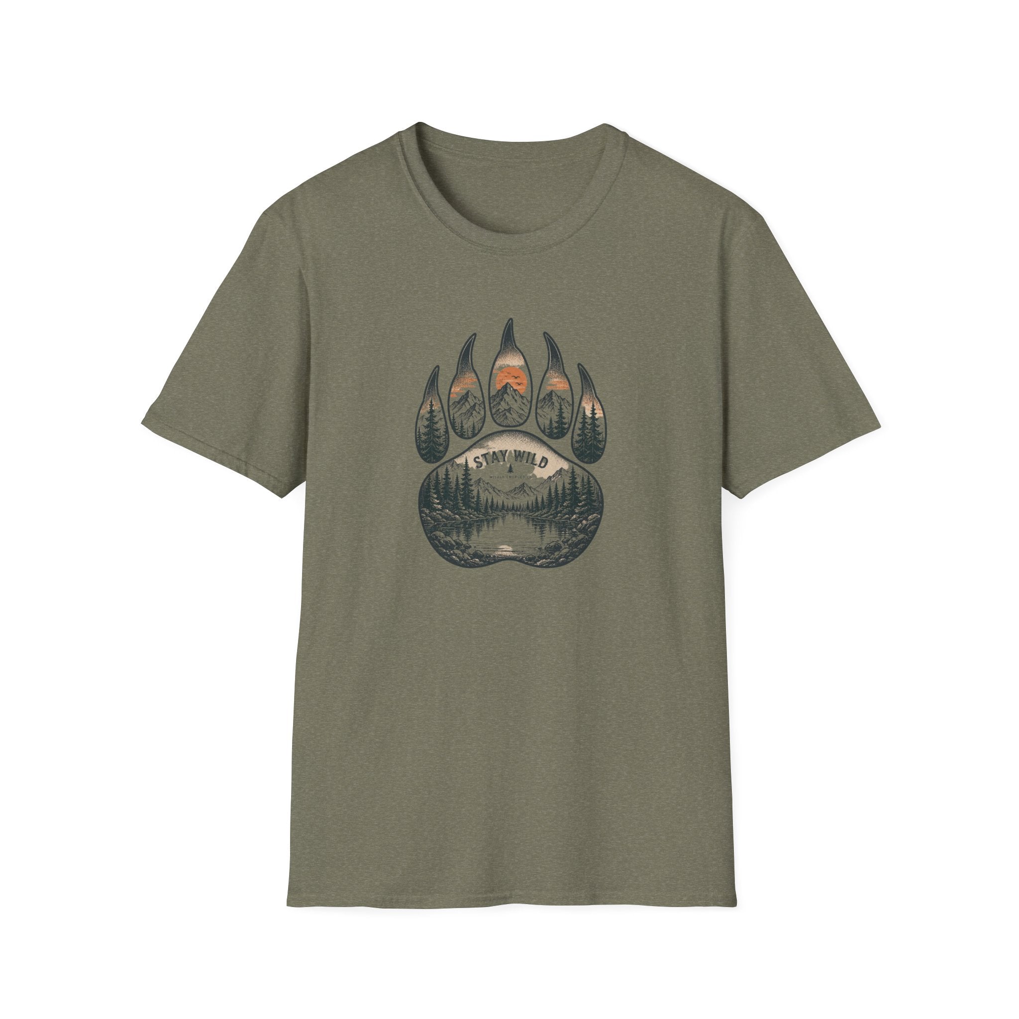 Stay Wild Bear Paw — Nature Scenic Graphic Tee