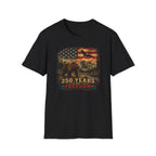 Bear & Eagle American Flag — "250 Years Freedom" Vintage Patriotic Tee