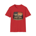 USA 250 Anniversary — Vintage American Flag & Mountain Design (1776–2026)