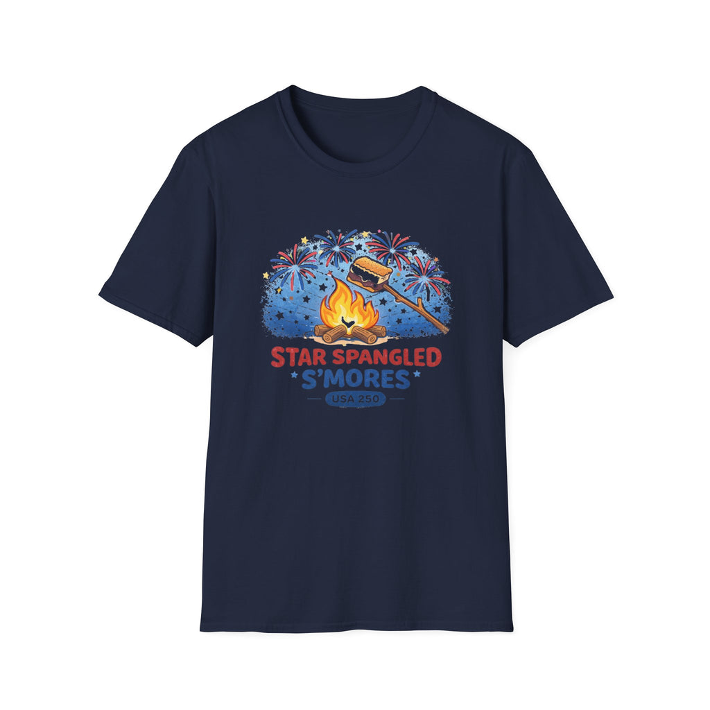 Star Spangled S'mores Campfire Tee (Fourth of July BBQ Patriotic Fireworks)
