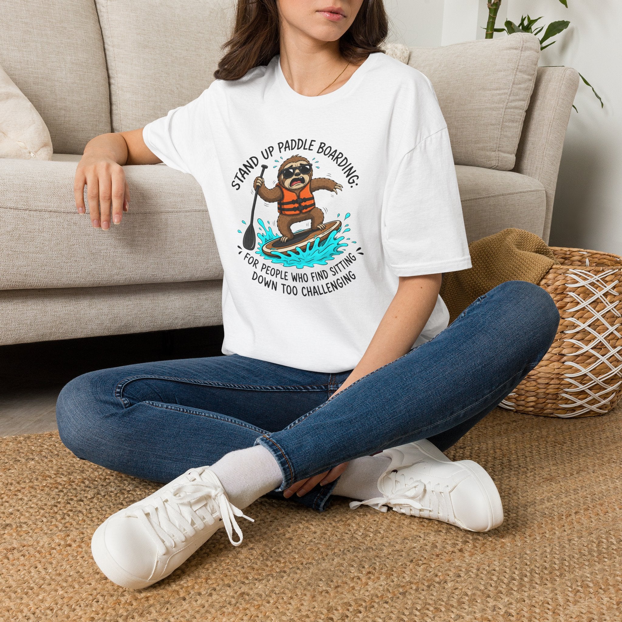 Sloth Paddle Board — "Stand Up Paddle Boarding" Casual Tee