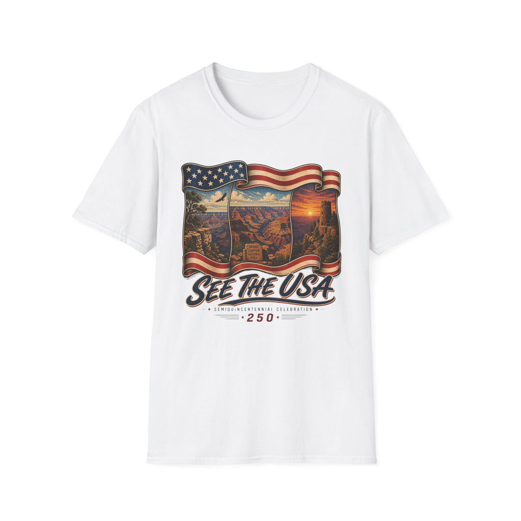 See The USA — Vintage American Flag Grand Canyon Travel Tee