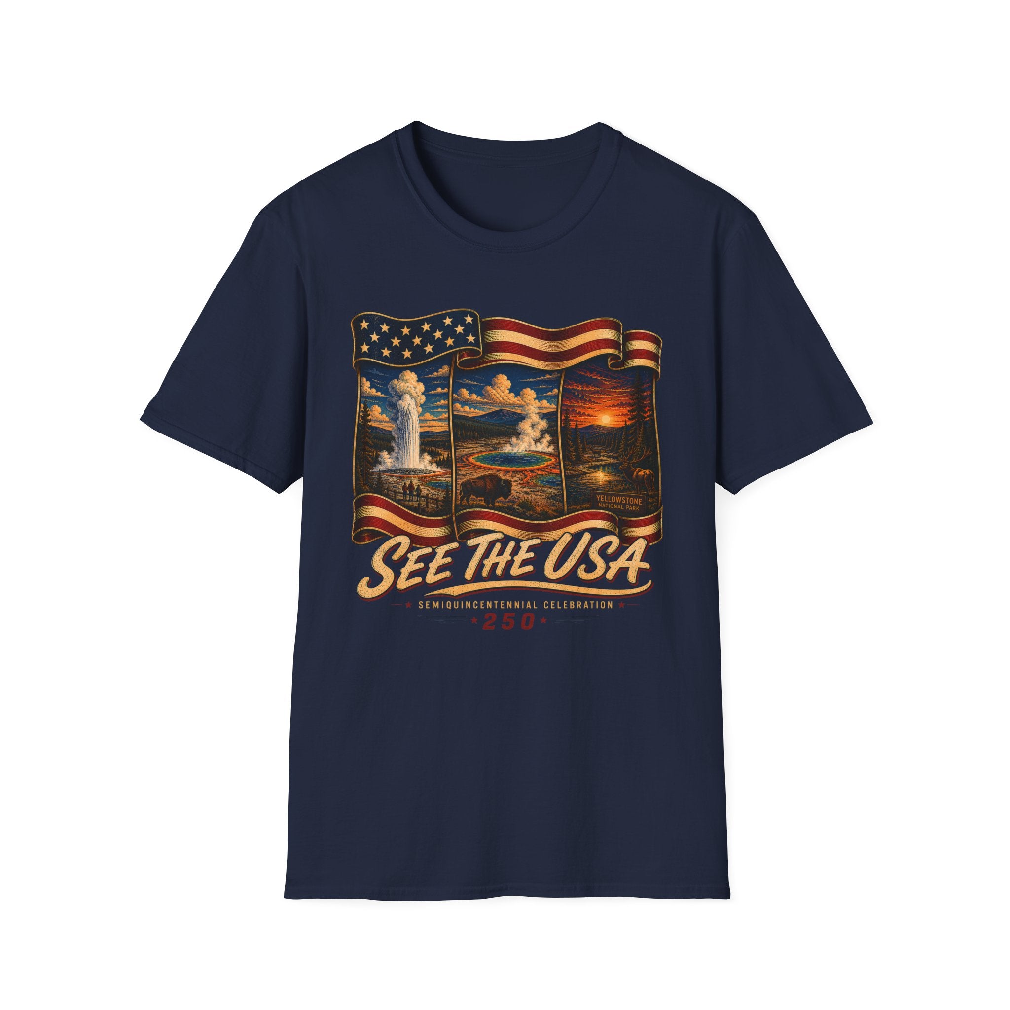 USA National Parks — "See The USA" Vintage Flag Travel Tee