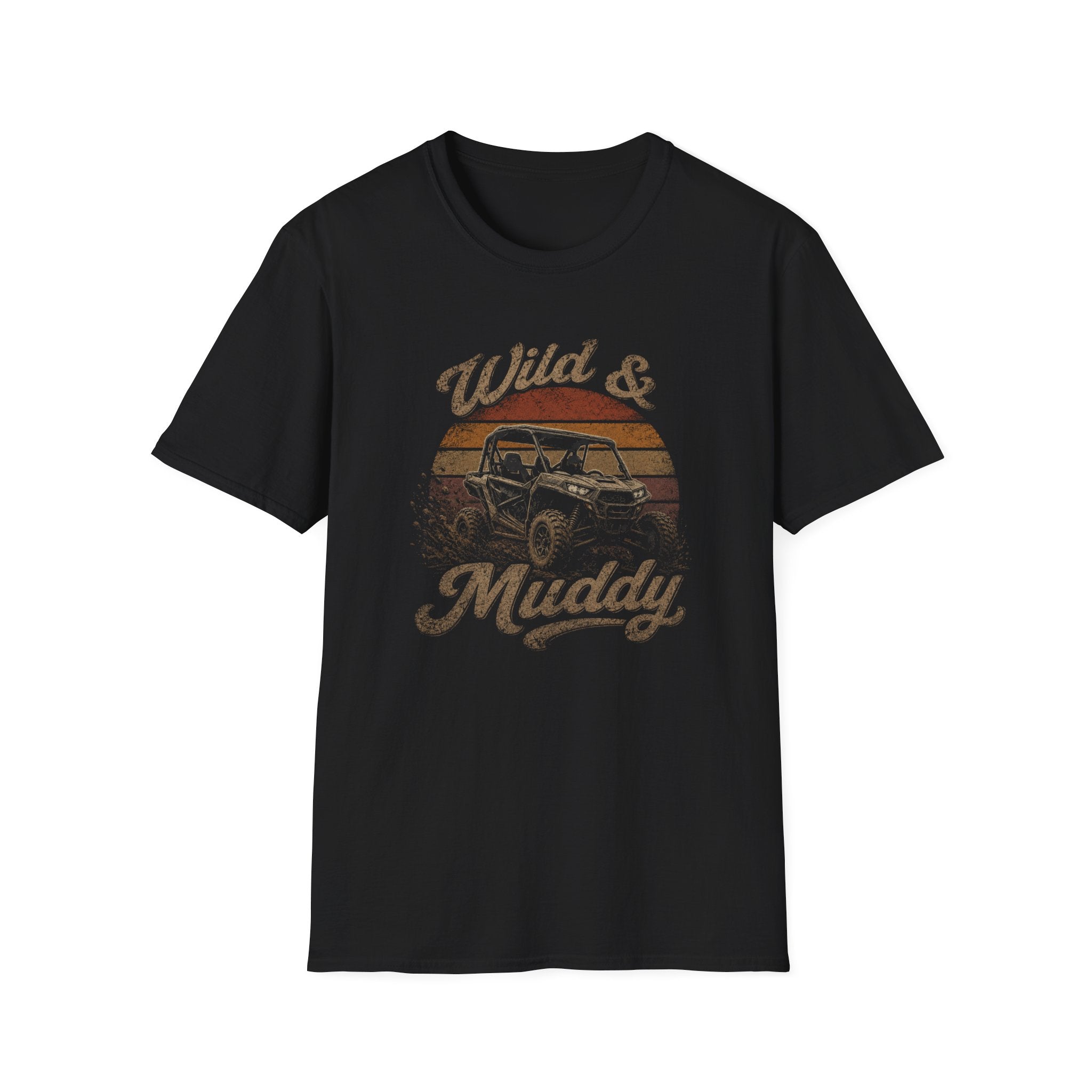 Wild & Muddy Off-Road T-Shirt — Vintage Sunset UTV ATV Tee for Outdoor Adventure Lovers
