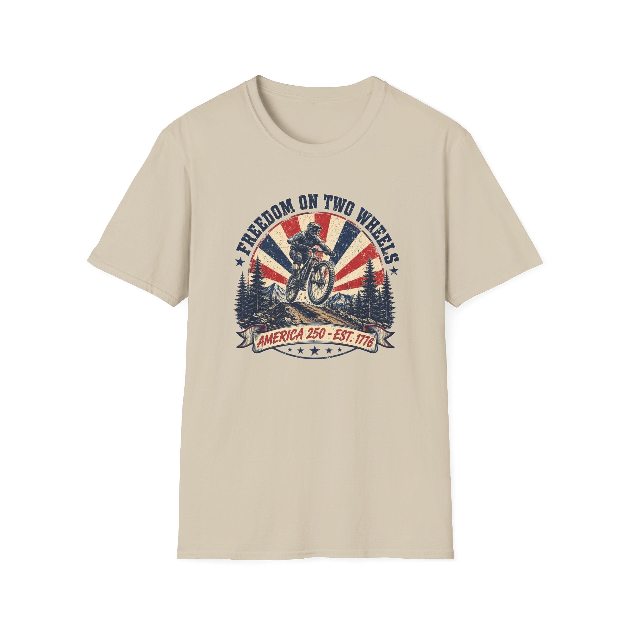 Freedom on Two Wheels Motorcycle — Vintage Rider Graphic Tee
