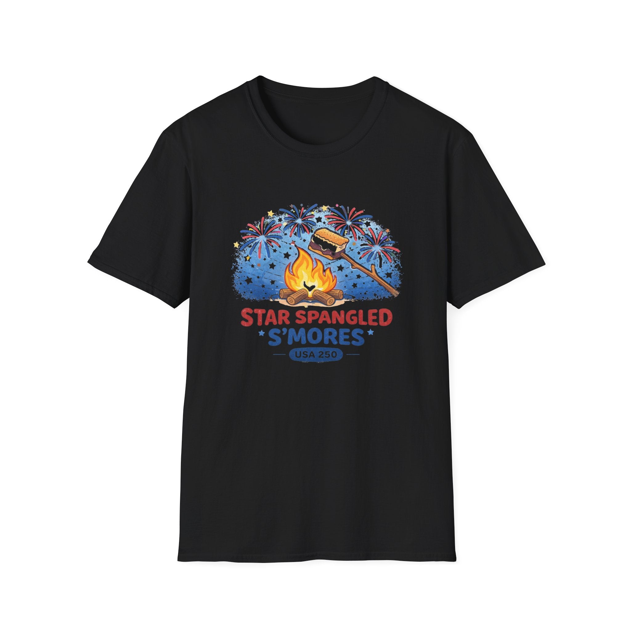 Star Spangled S'mores Campfire Tee (Fourth of July BBQ Patriotic Fireworks)