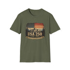USA 250 Anniversary — Vintage American Flag & Mountain Design (1776–2026)