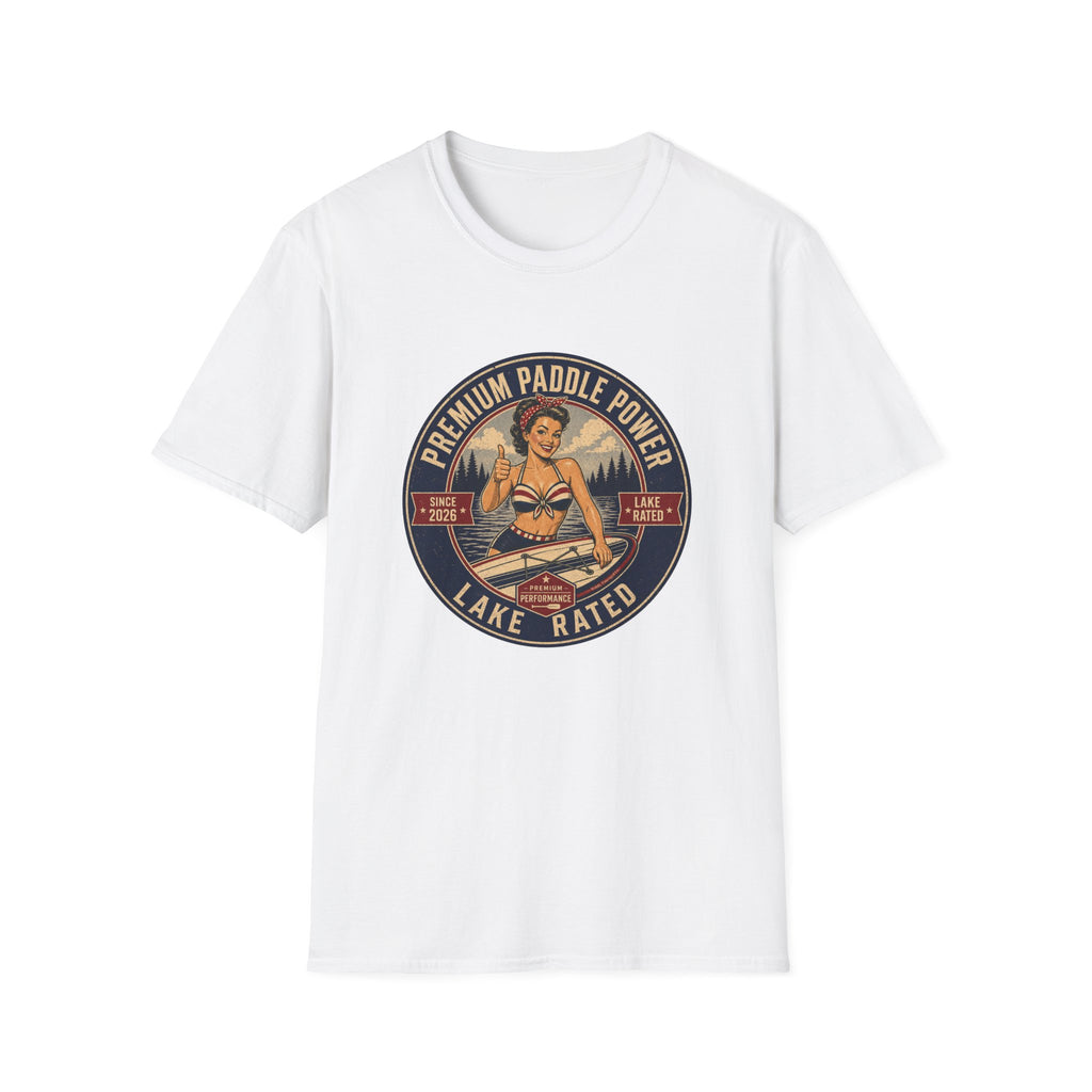 Paddle Power — Vintage Lake Rated Paddleboarding Graphic Tee