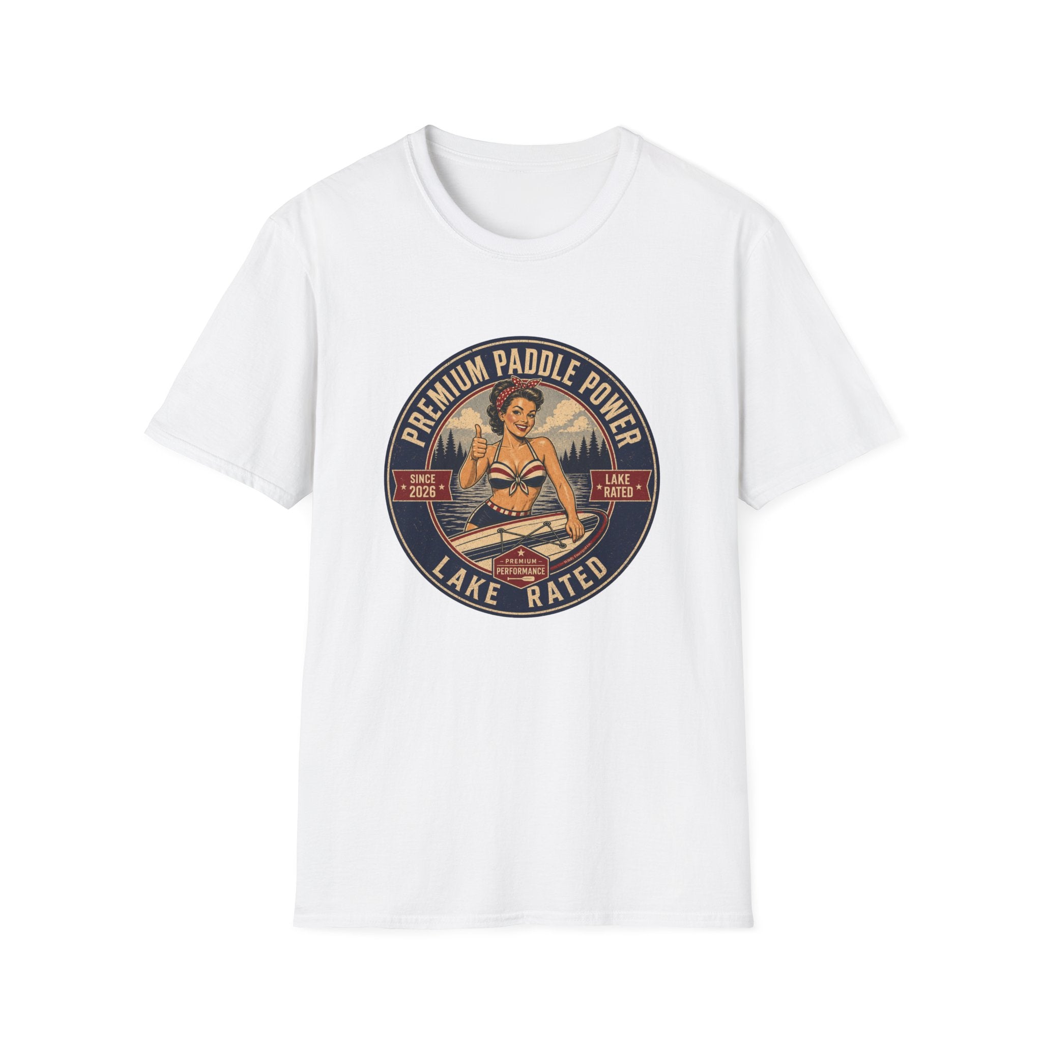 Paddle Power — Vintage Lake Rated Paddleboarding Graphic Tee