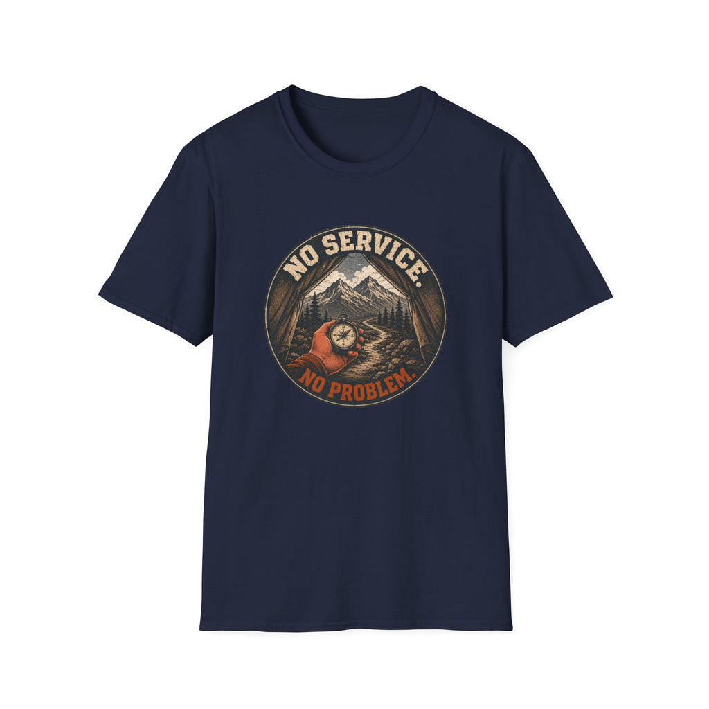 No Service No Problem — Adventure Compass Mountain Graphic Tee