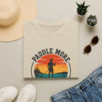Paddle More Worry Less — Retro Sunset Stand Up Paddleboard Tee