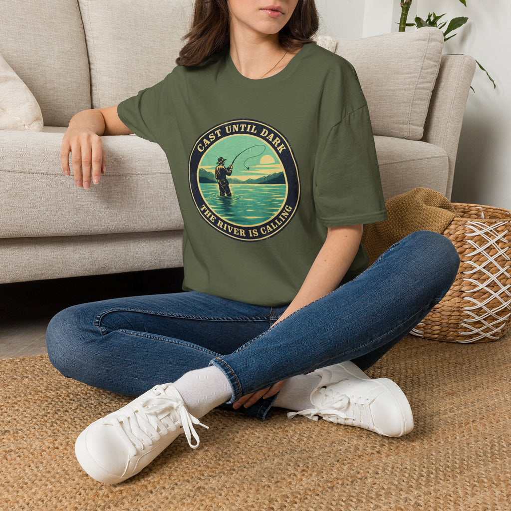 "Cast Until Dark" Vintage River Angler Tee