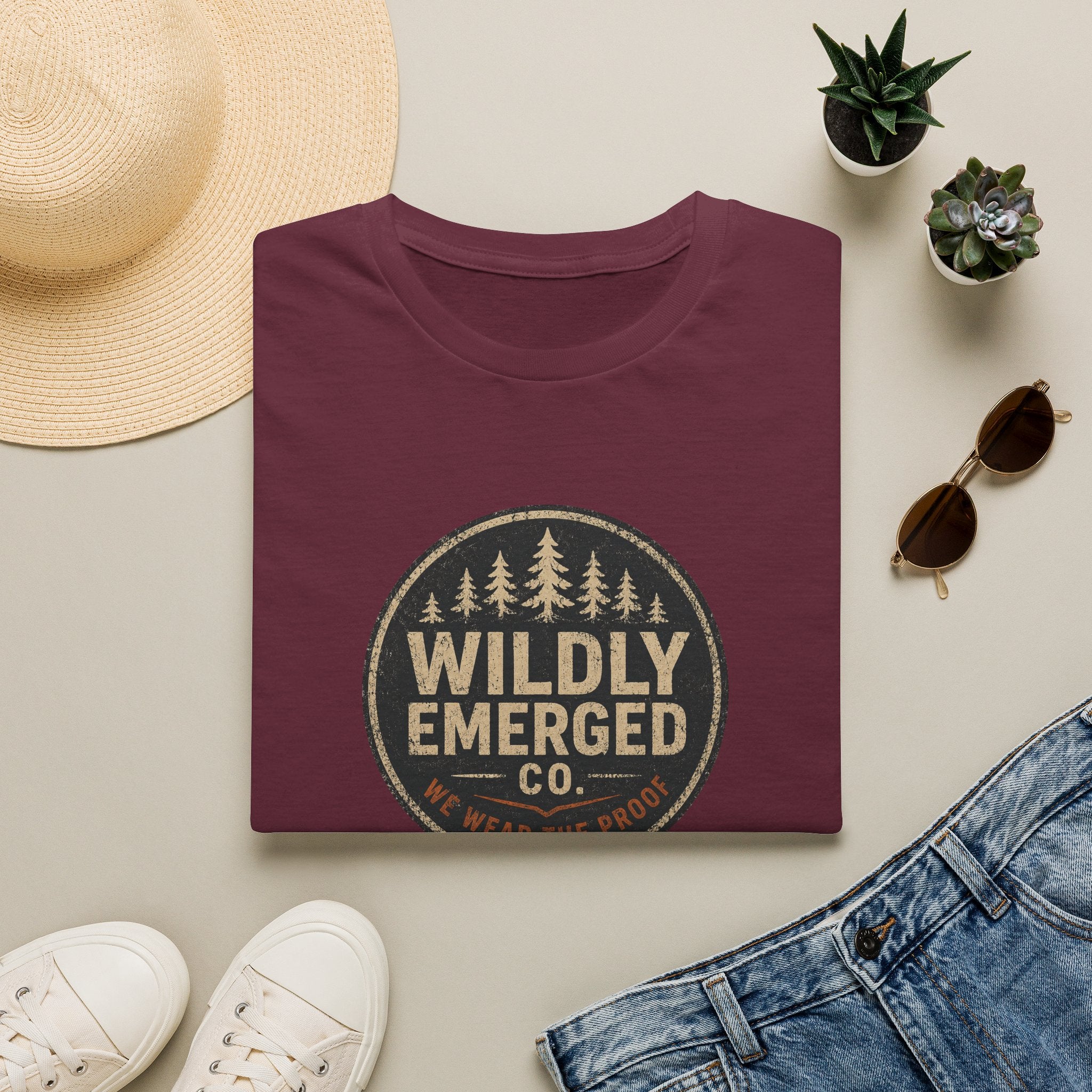 Wildly Emerged Co. Logo — Outdoor Vintage Adventure Tee