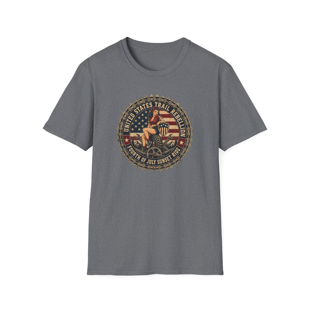 Trail Rebellion — Vintage American Flag Pinup Graphic