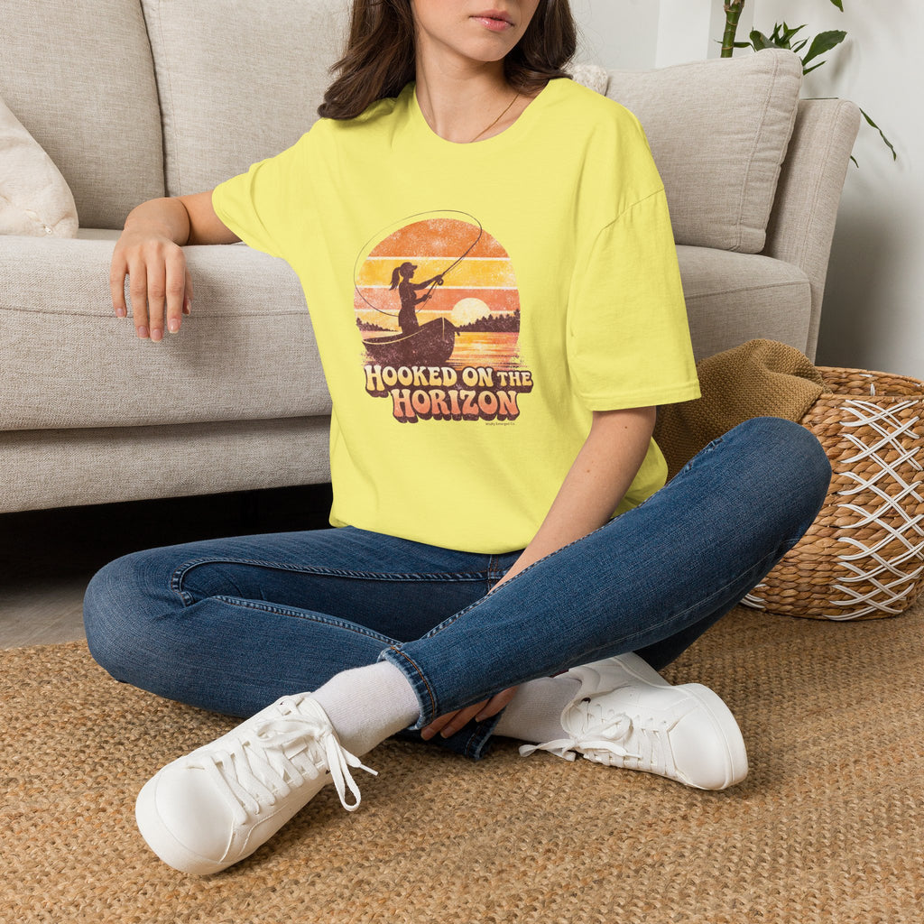 "Hooked on the Horizon" Sunset Angler Tee