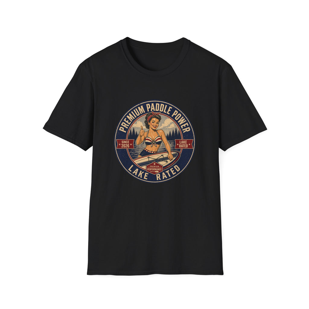 Paddle Power — Vintage Lake Rated Paddleboarding Graphic Tee