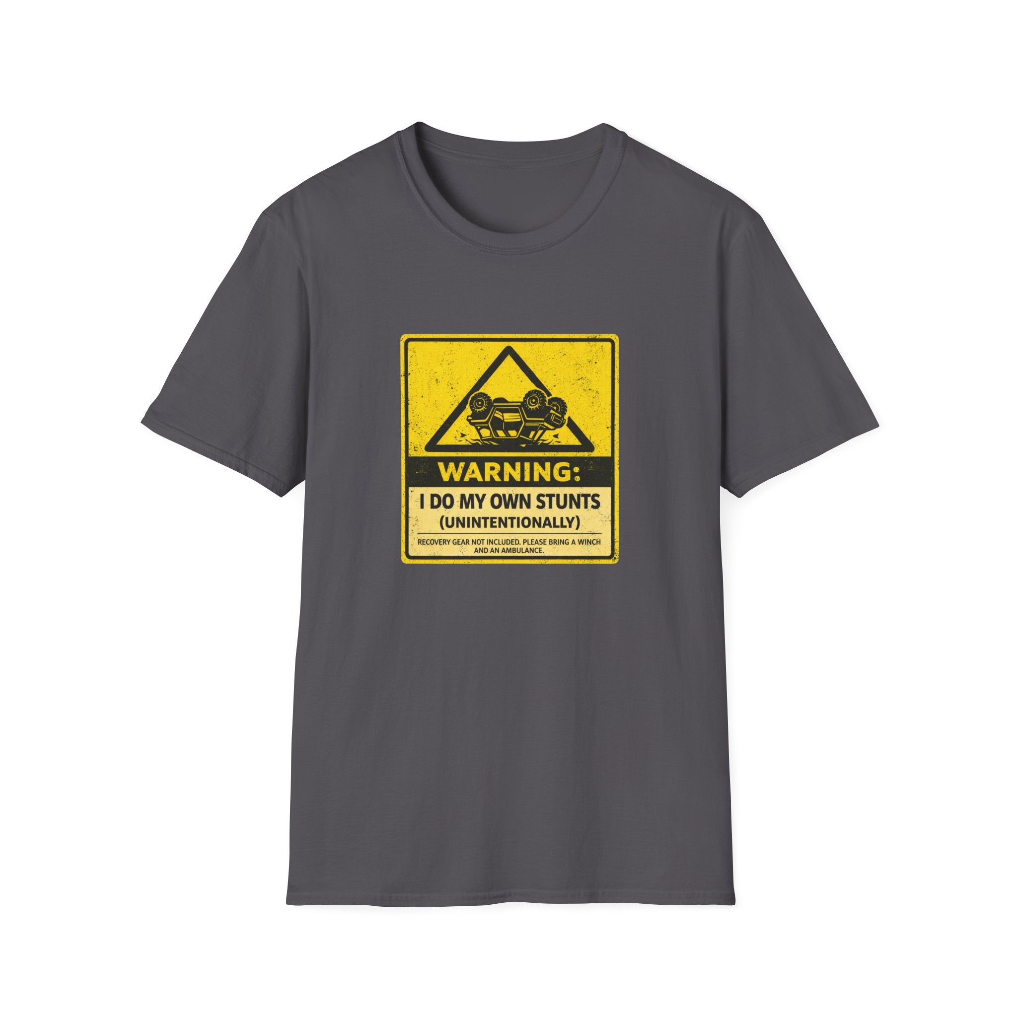 "Warning: I Do My Own Stunts (Unintentionally)" Vintage Warning Sign